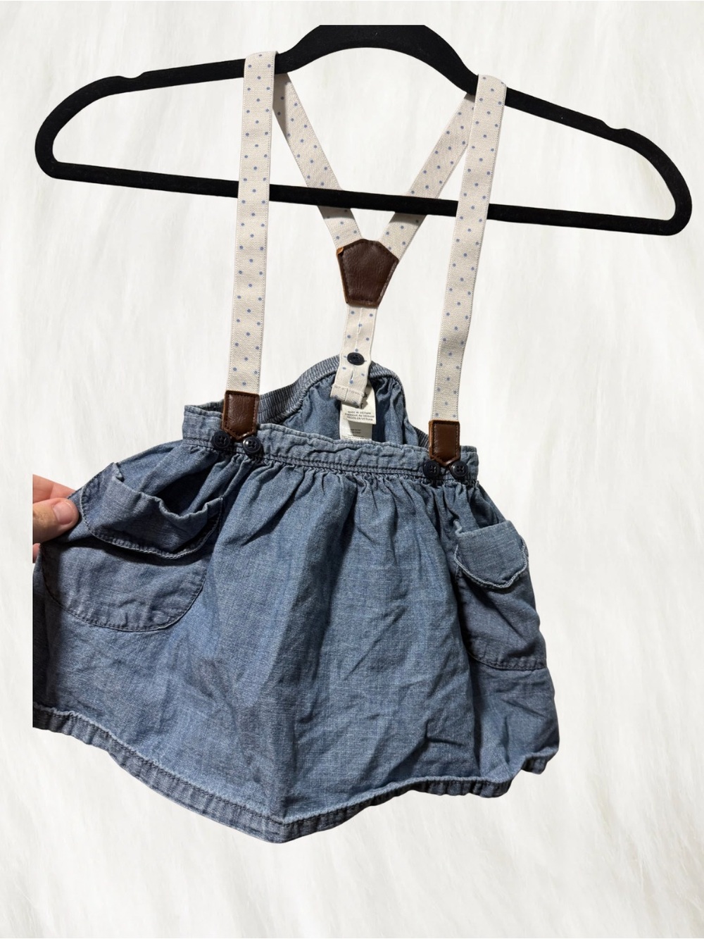 OshKosh B'gosh Chambray Blue Suspender Skirt